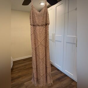 Adrianna Papell Blush Beaded Gown